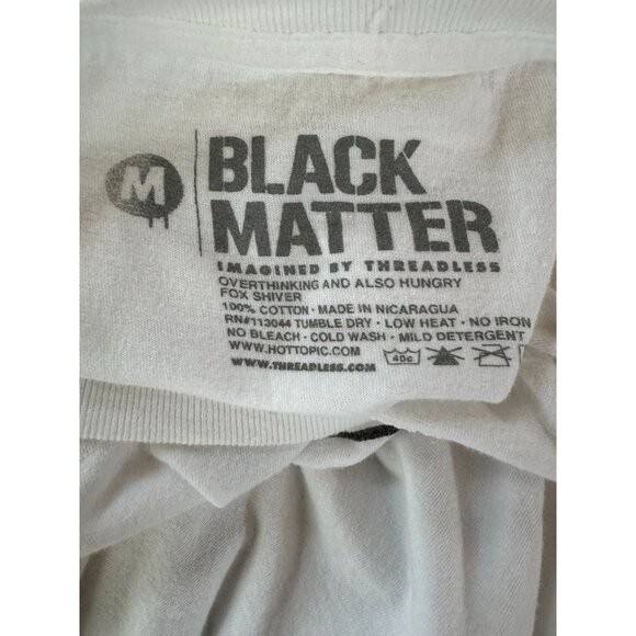 Overthinking & Also Hungry White T-Shirt By Black Matter Threadless - M 100% Cot - Picture 7 of 14